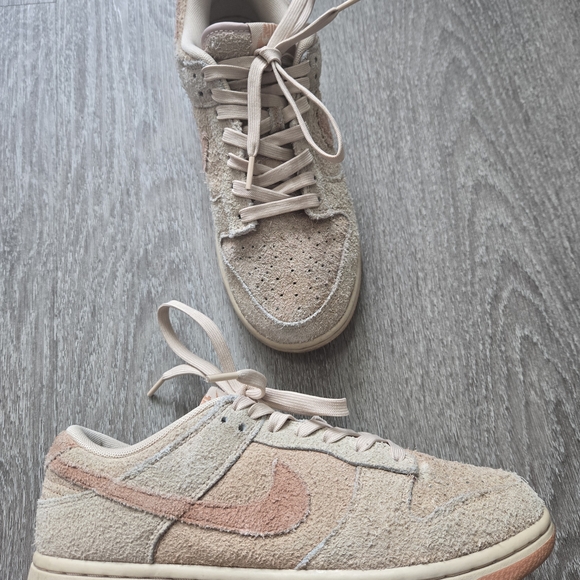 Nike Dunk Low Sanddrift Amber Brown Shaggy Suede Sneakers Wmns 8 - Picture 4 of 9
